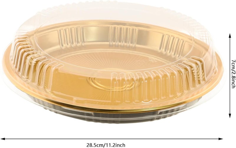 Tamnjvrr 5 Pcs Disposable Pie Carrier with Clear Lid Round Cake Cupcake Container for Pies Cake Slice Candy Pizza Salads Meal Prep (11 Inch) - Image 2